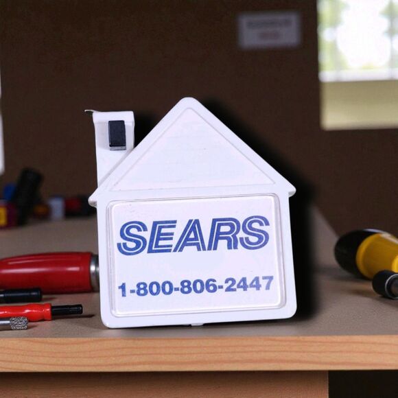 Vintage Sears House Shaped Tape Measure Retractable Unique Gift for Handyman - Picture 1 of 7